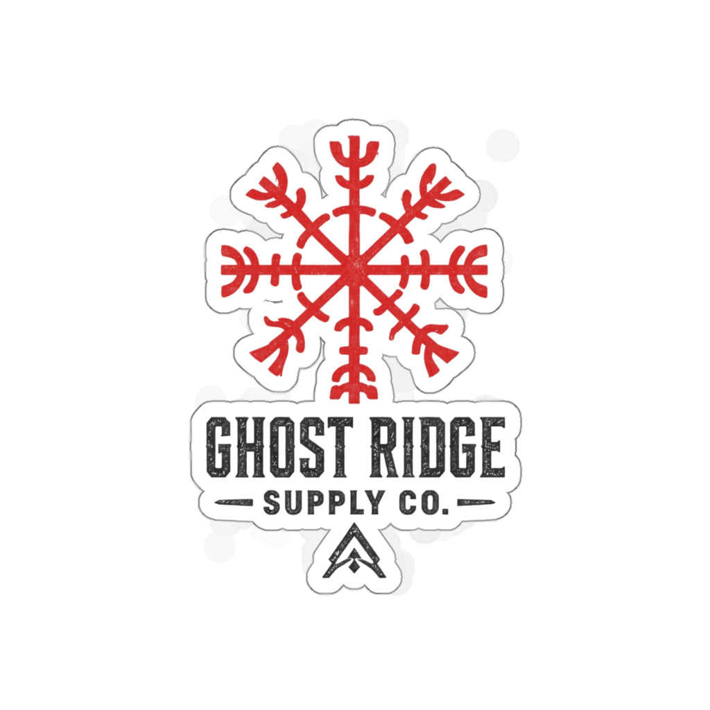 Ghost Ridge Supply Co. Die-Cut Sticker — Red Nordic Snowflake Logo Printify