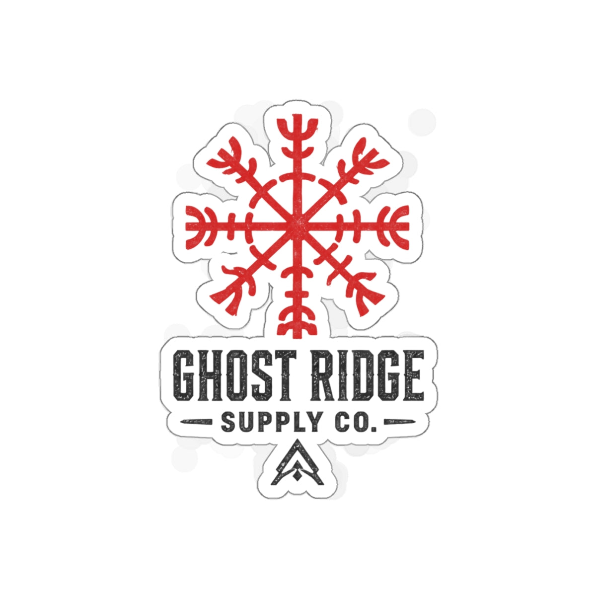 Ghost Ridge Supply Co. Die-Cut Sticker — Red Nordic Snowflake Logo Printify