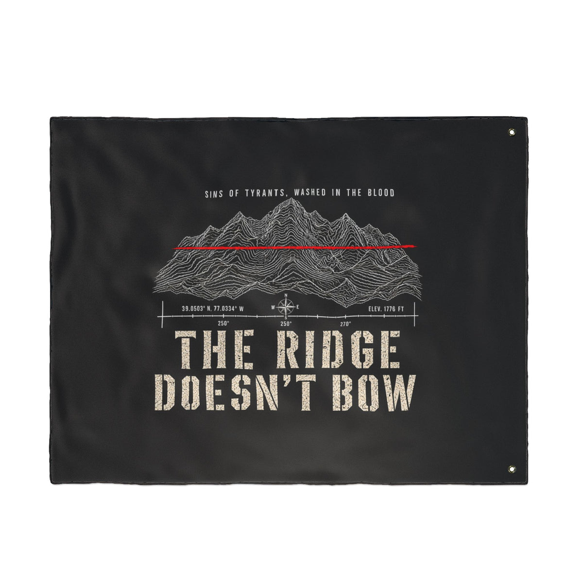The Ridge Doesn’t Bow — Double-Sided Flag Printify