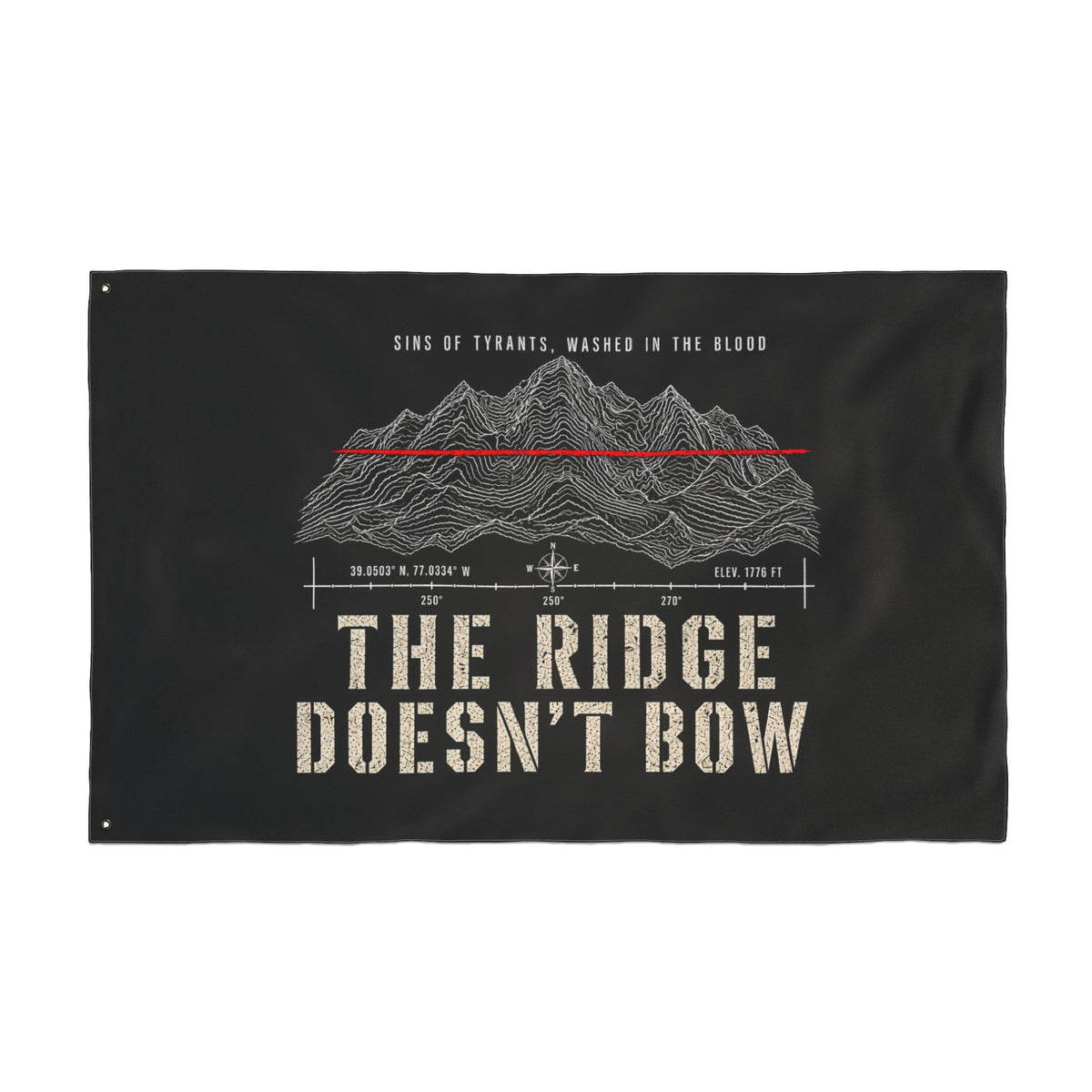Double-Sided Flag — “The Ridge Doesn't Bow” Printify