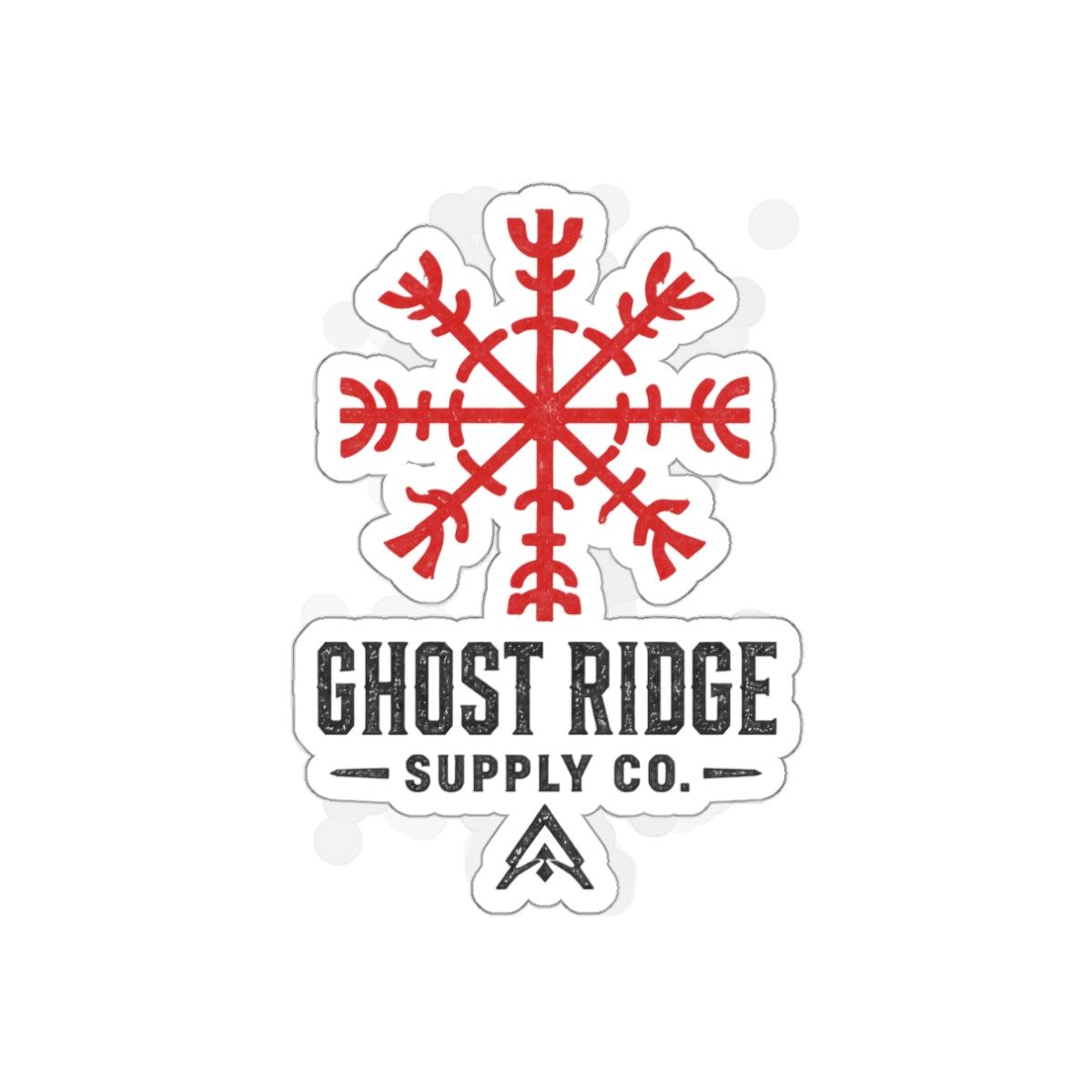 Ghost Ridge Supply Co. Die-Cut Sticker — Red Nordic Snowflake Logo Printify