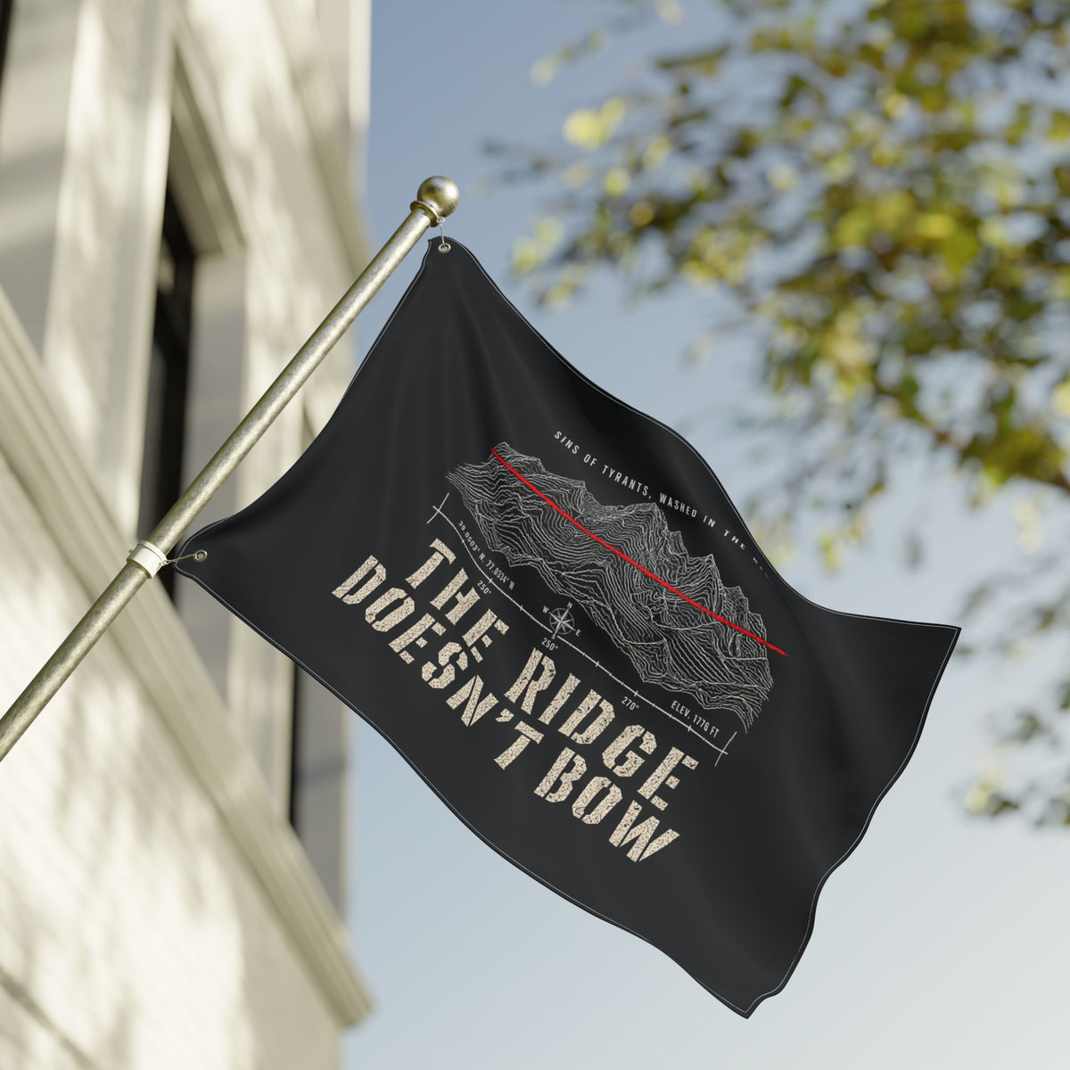 The Ridge Doesn’t Bow — Double-Sided Flag Printify