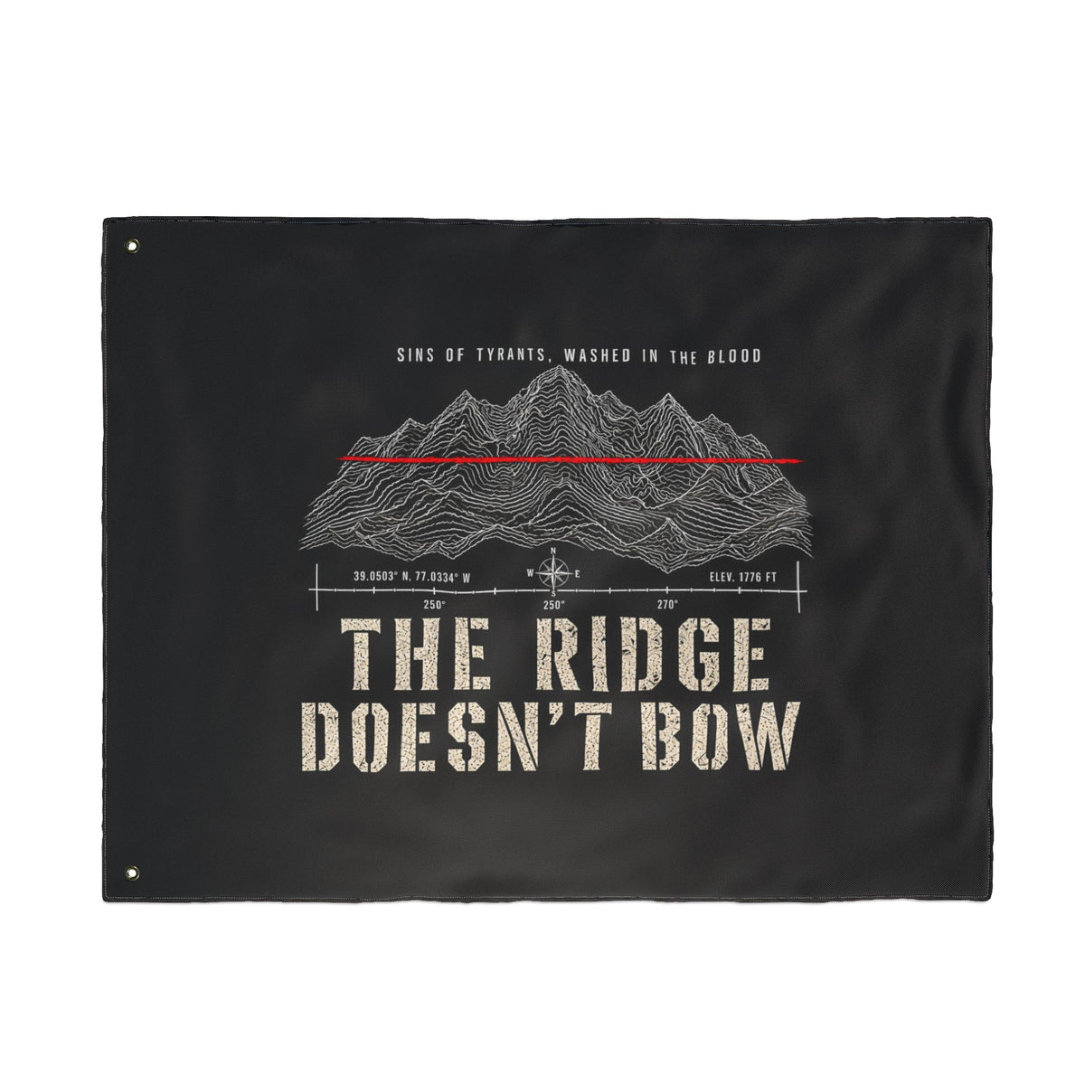 The Ridge Doesn’t Bow — Double-Sided Flag Printify