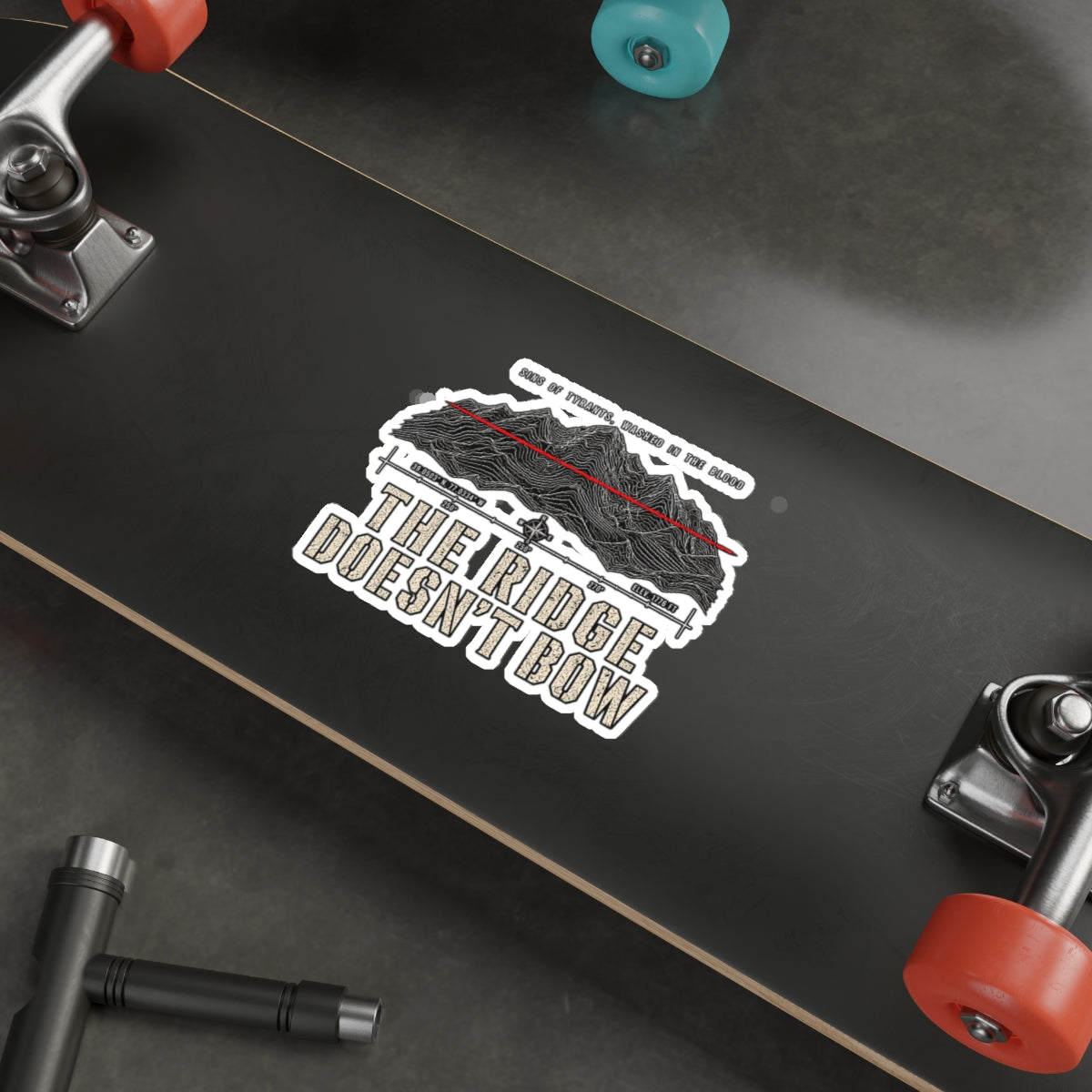 The Ridge Doesn't Bow Sticker — Outdoor Mountain Die-Cut Decal Printify