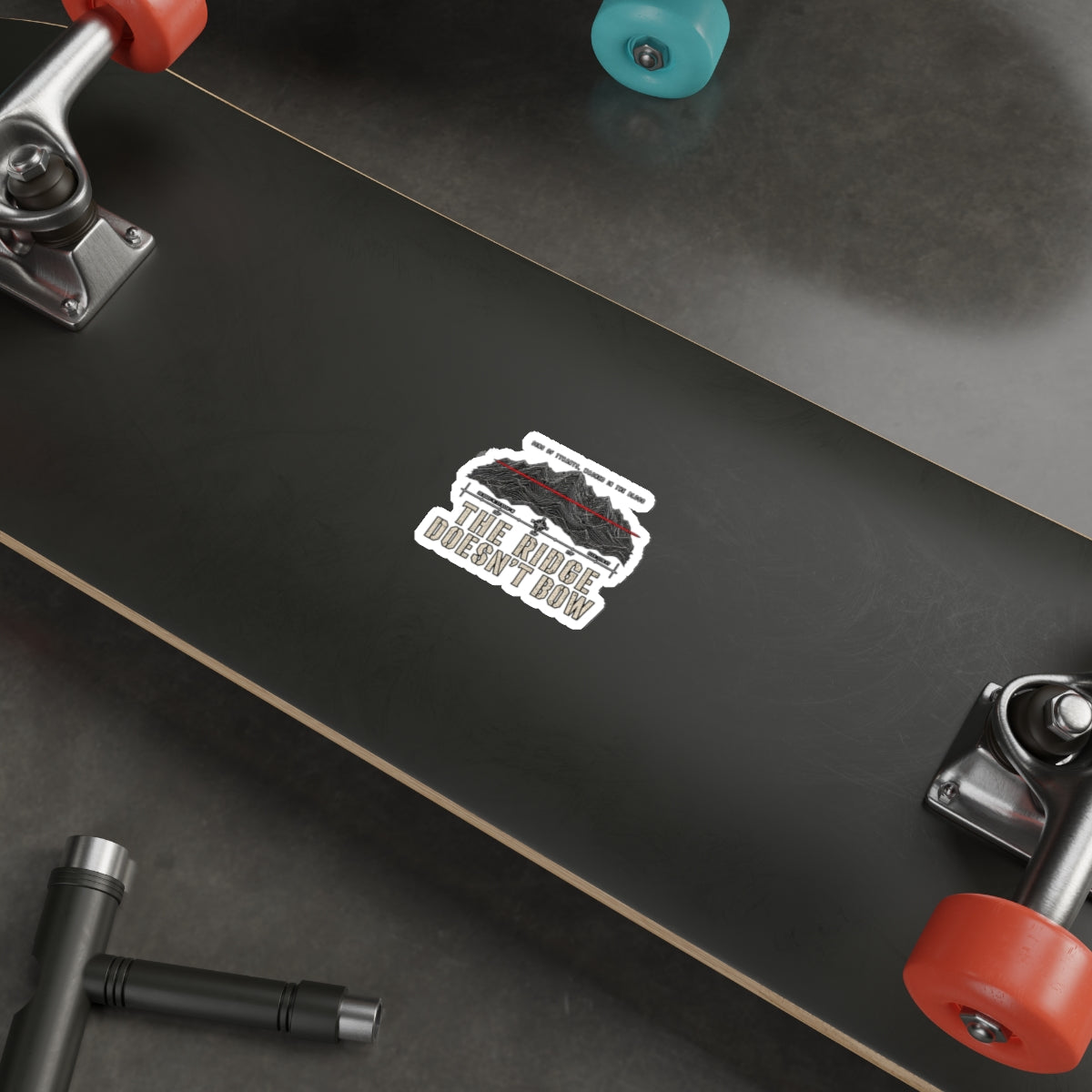 The Ridge Doesn't Bow Sticker — Outdoor Mountain Die-Cut Decal Printify