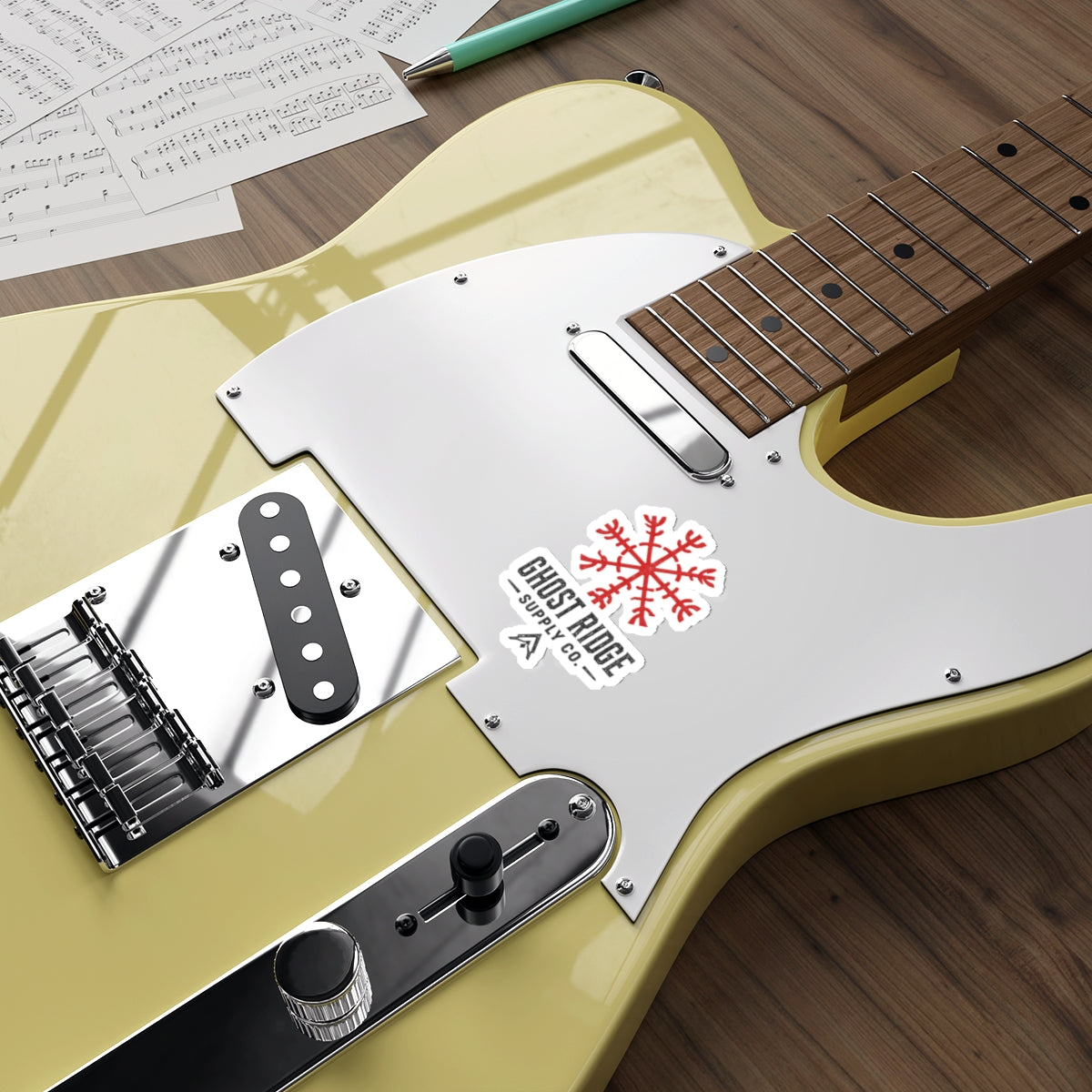 Ghost Ridge Supply Co. Die-Cut Sticker — Red Nordic Snowflake Logo Printify