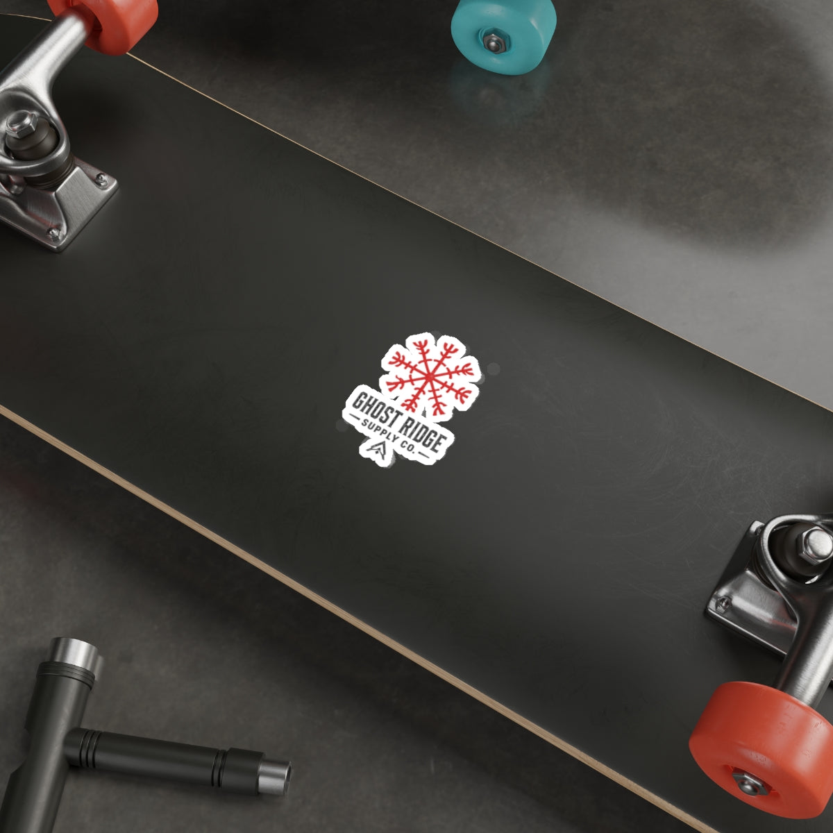 Ghost Ridge Supply Co. Die-Cut Sticker — Red Nordic Snowflake Logo Printify