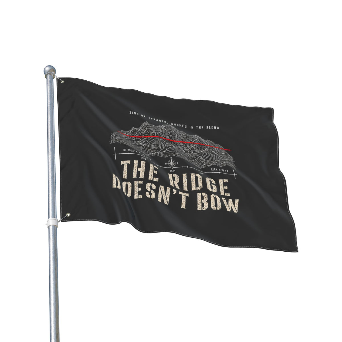 The Ridge Doesn’t Bow — Double-Sided Flag Printify