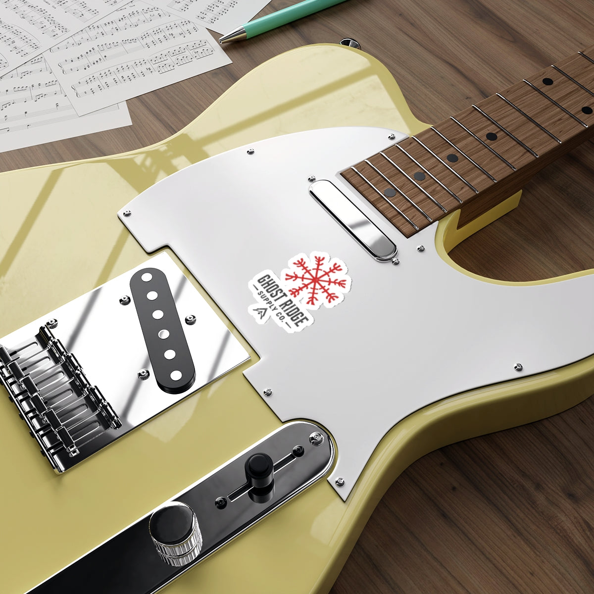 Ghost Ridge Supply Co. Die-Cut Sticker — Red Nordic Snowflake Logo Printify